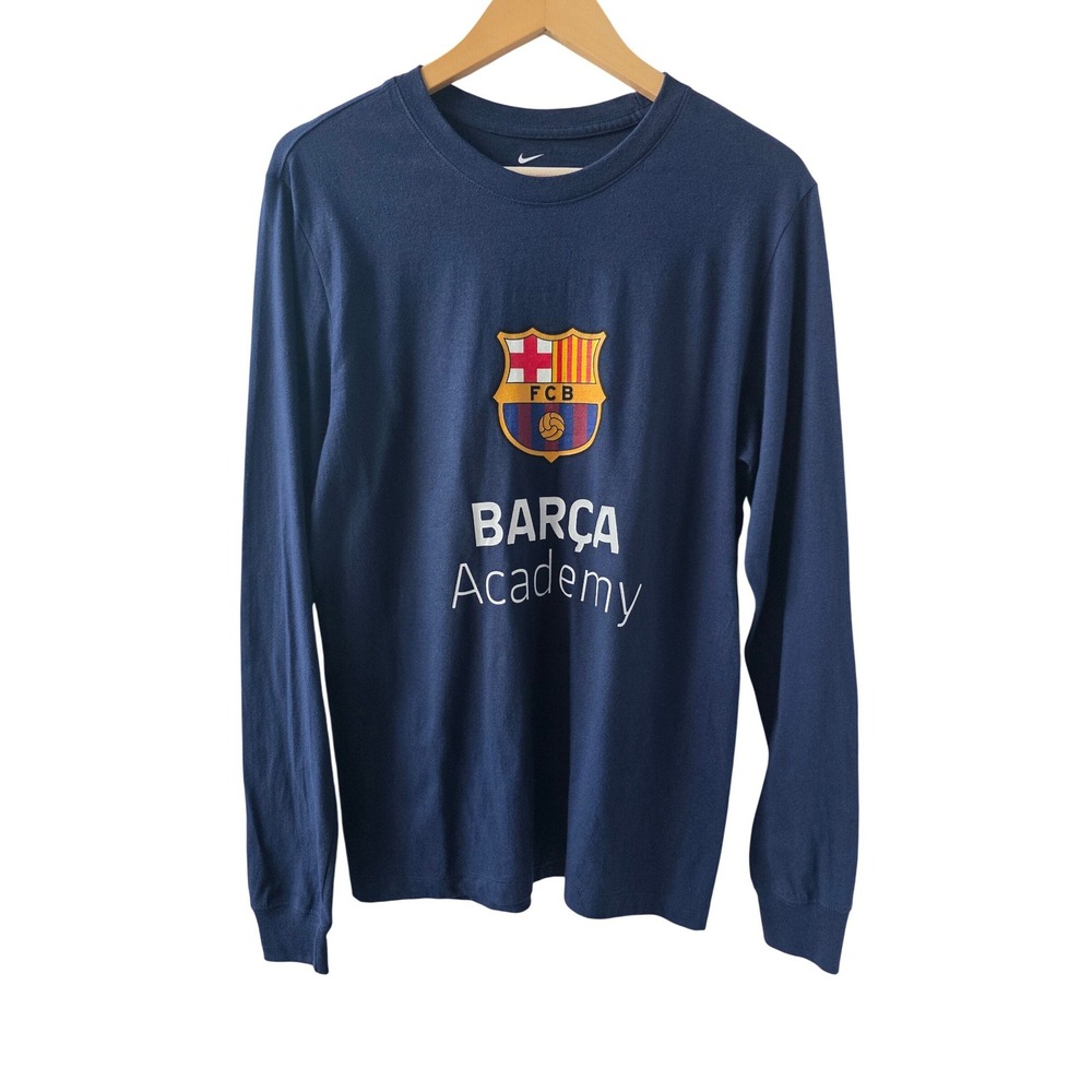 Nike FC Barcelona Shirt Barca Academy Soccer Long Sleeve Midnight Navy Mens S